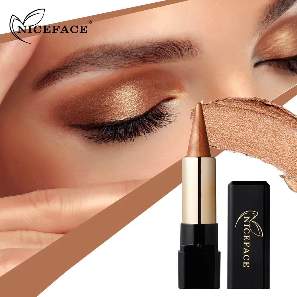 NICEFACE Металлические тени для век телесного цвета Палитра алмазные блестящие