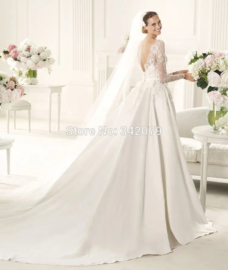 Ph15610 Bridal Dress Satin Lace Liques Princess Cut Long Ph15610 Bridal Dress Satin Lace Liques Princess Cut Long Sleeves Elie Saab Wedding 2017 Robe Mariage In Dresses From Weddings