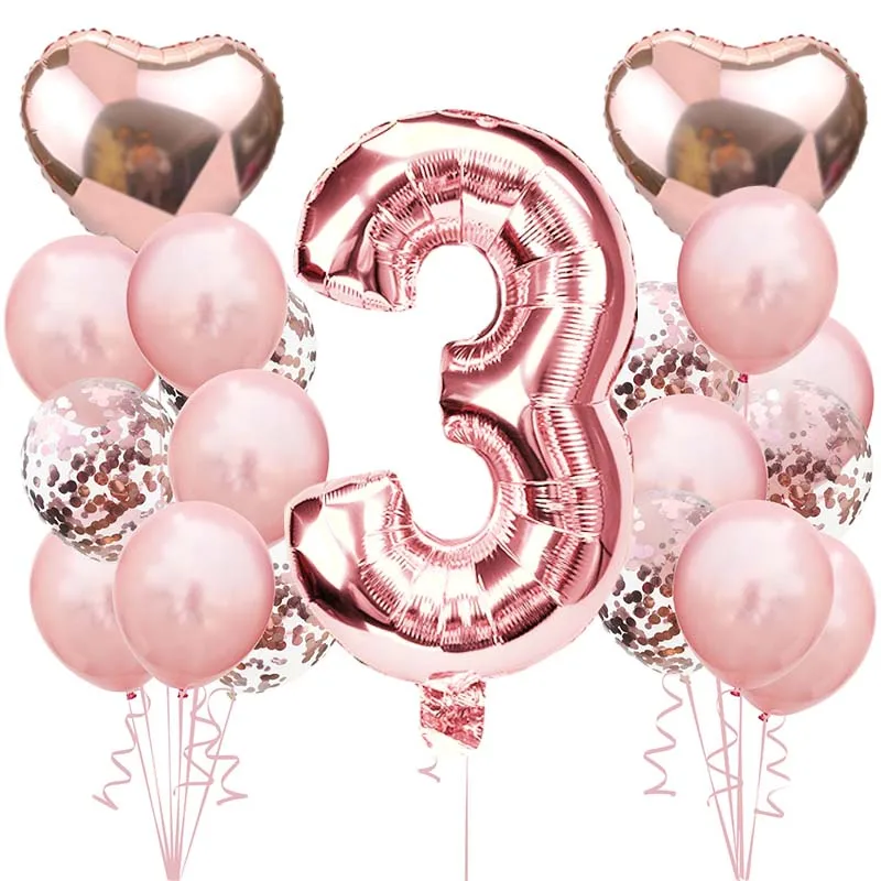 40 дюймов розовое золото Воздушные шары из фольги в виде цифр для дня рождения украшения Детские шары набор шариков фигурки BabyShower украшения Baloon