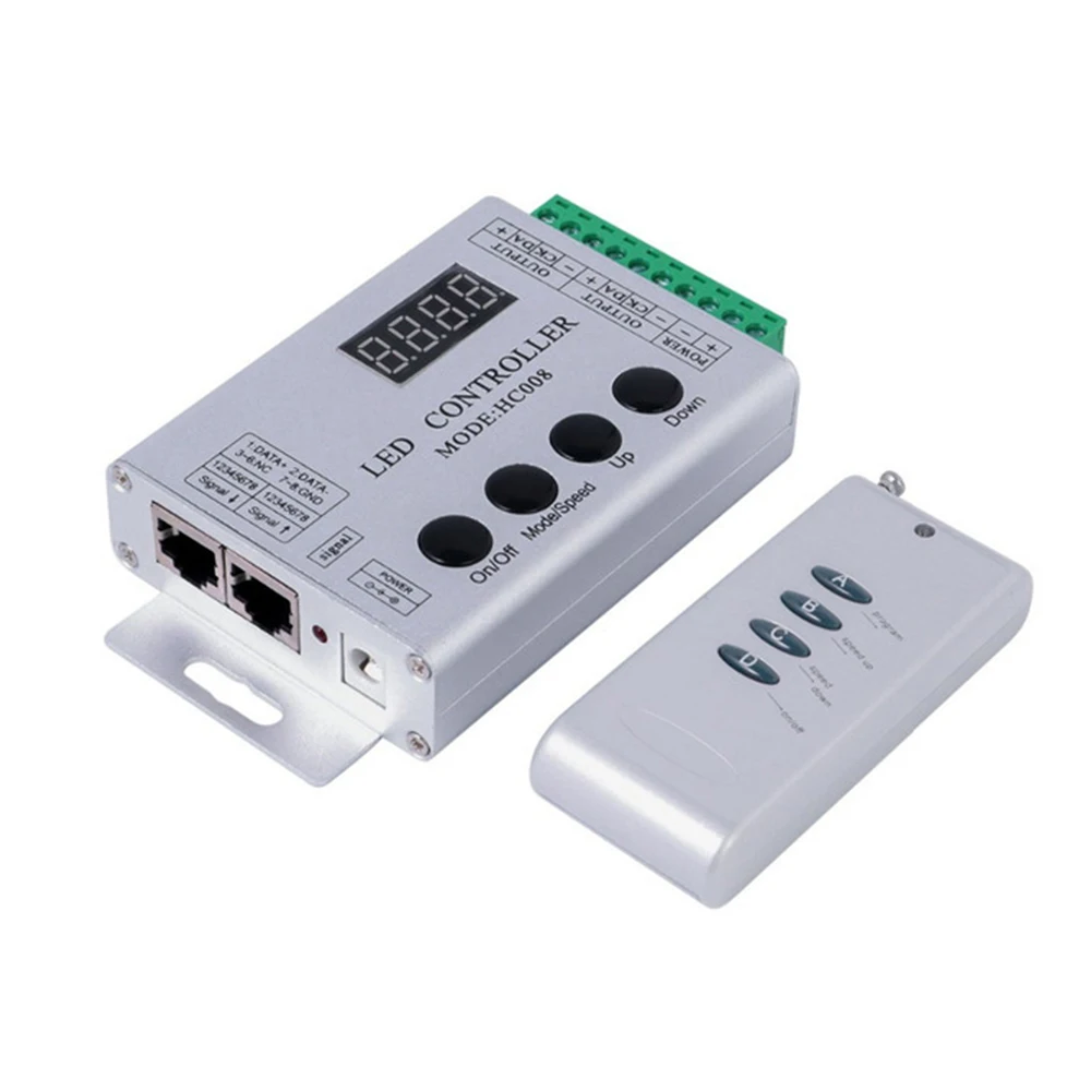 

HC008 RF Remote RGB LED Controller control 2048 pixel,133 effect modes,For WS2812B WS2811 WS2801 5V/12V LED Strip light