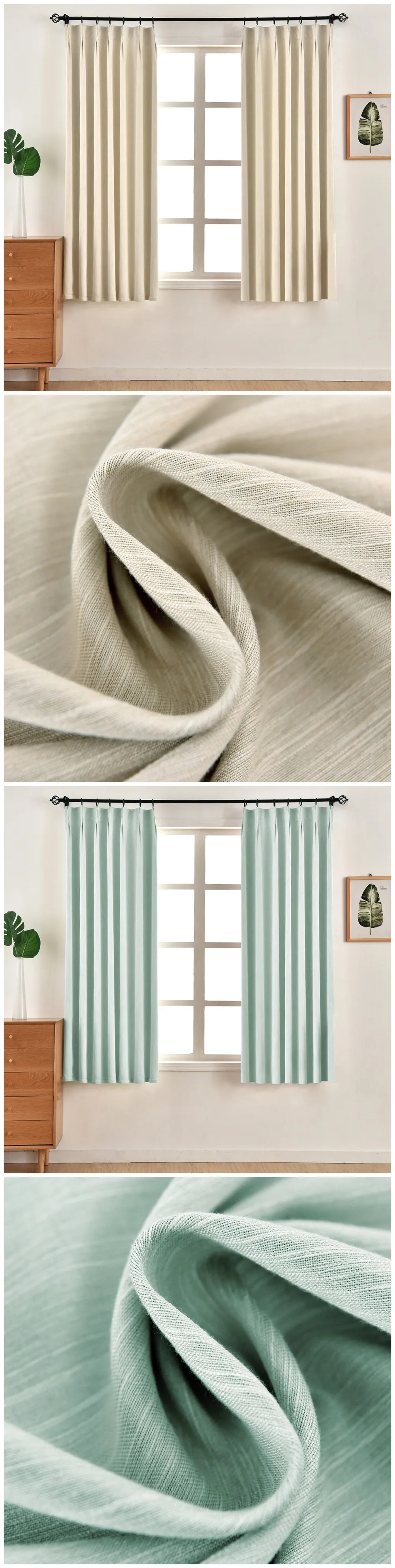 ZG055 NAPEARL 1 Panel Solid Short Drops Elegant Curtains for Bedroom Small Drapes Window Kitchen Simple Modern High Shading Fabrics (2)