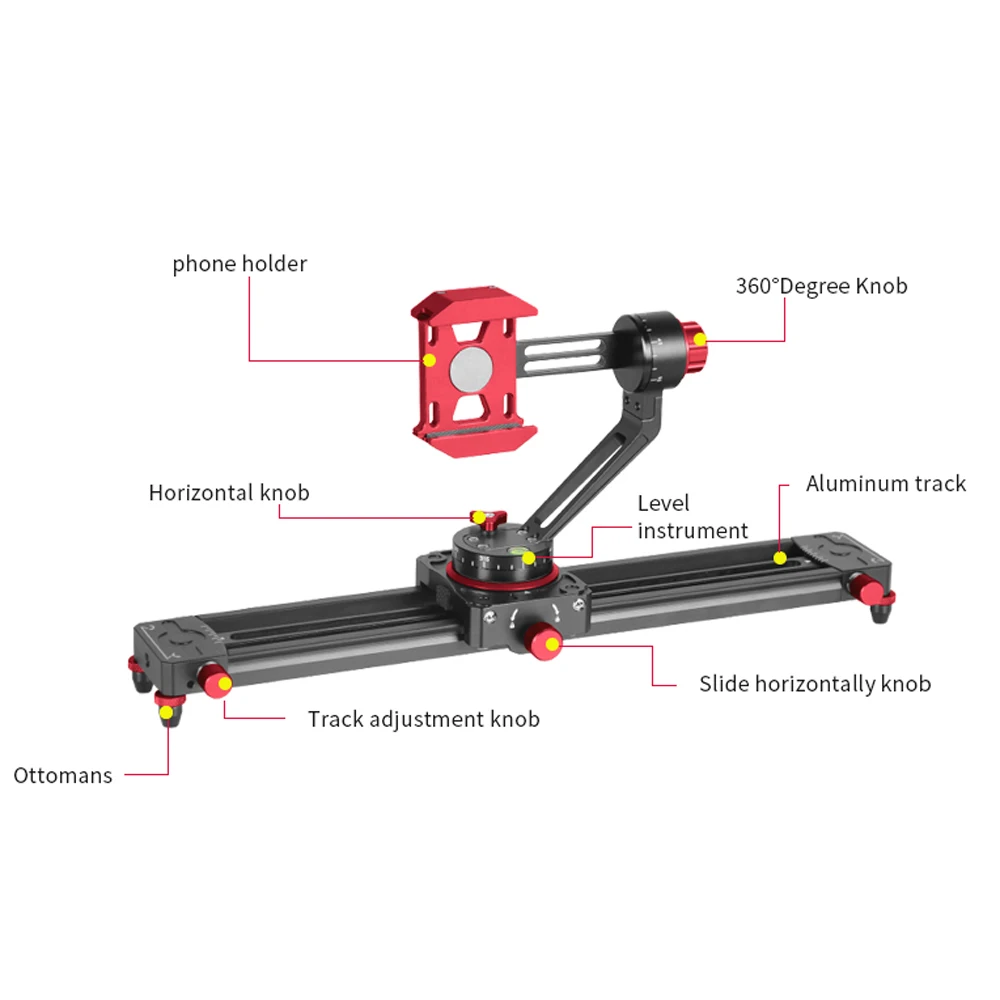 Tabletop 13.7inch Mini Camera/Phone Slider With Track Dolly Rail System for SmartPhone DSLR Mirrorless Camera Photography Studio
