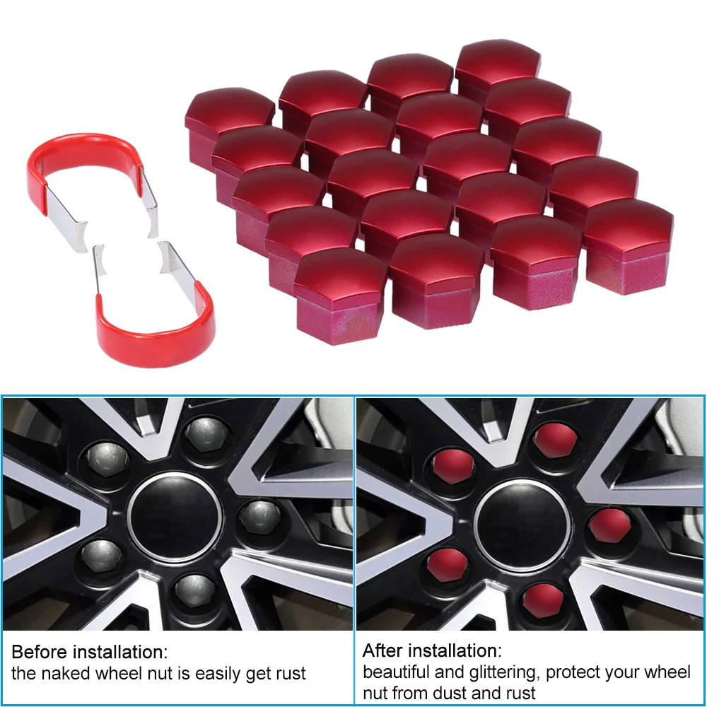 Set of 20pcs Chrome Plastic Car Wheel Nut Covers Bolt Caps 17 15mm Universal Set of 20pcs Chrome Plastic Car Wheel Nut Covers Bolt Caps 17 15mm Universal