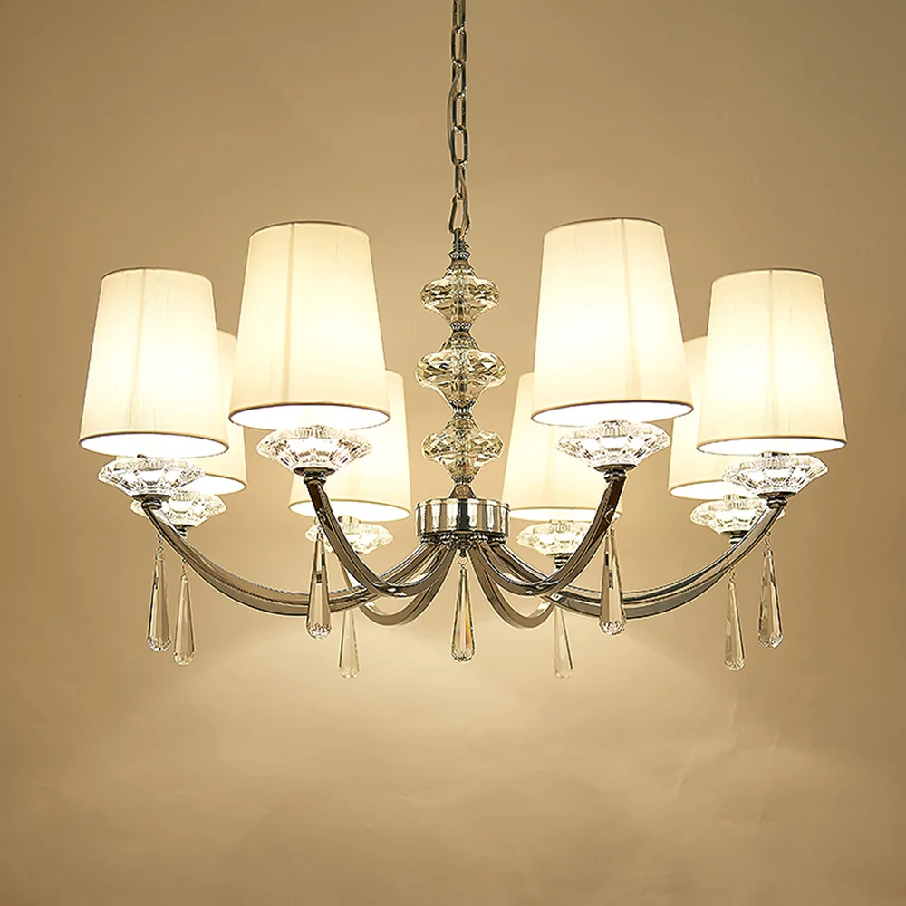 

LED Modern Crystal Chandelier K9 Crystal 110-220v Glossy Design Living Room Chandelier E14 Restaurant Chandelier Luminarias