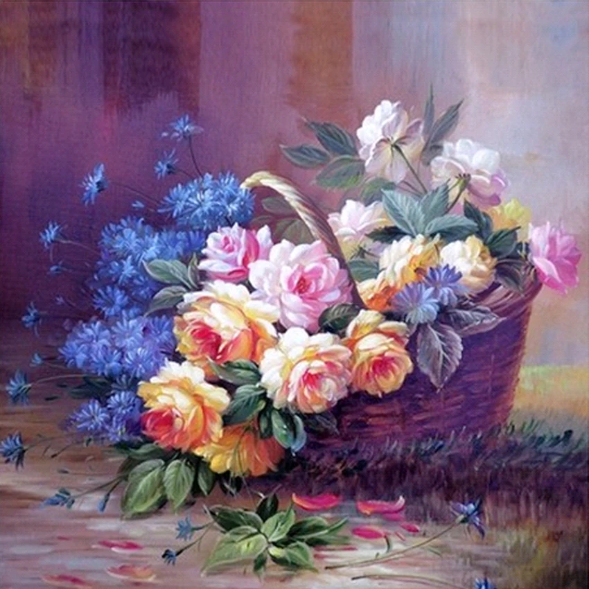 30x30 см (12 &quotx 12&quot) liu fanghua цветы полный дрель Положите ручной работы Вышивка DIY с