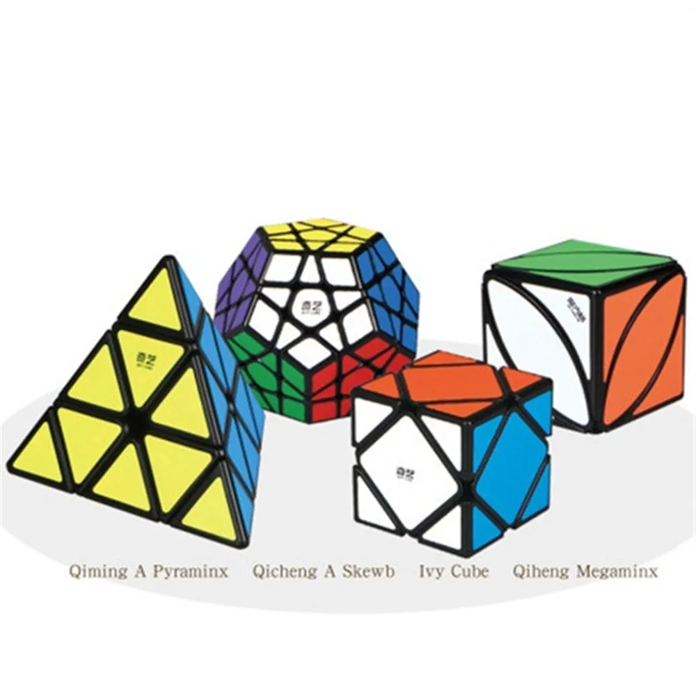 Beste QIYI Piramide Skew Esdoorn bladeren Megaminx Pak Set geschenkdoos Magische Kubus Snelle Ultra Smooth Speed Puzzel Cube Kids speelgoed Gift