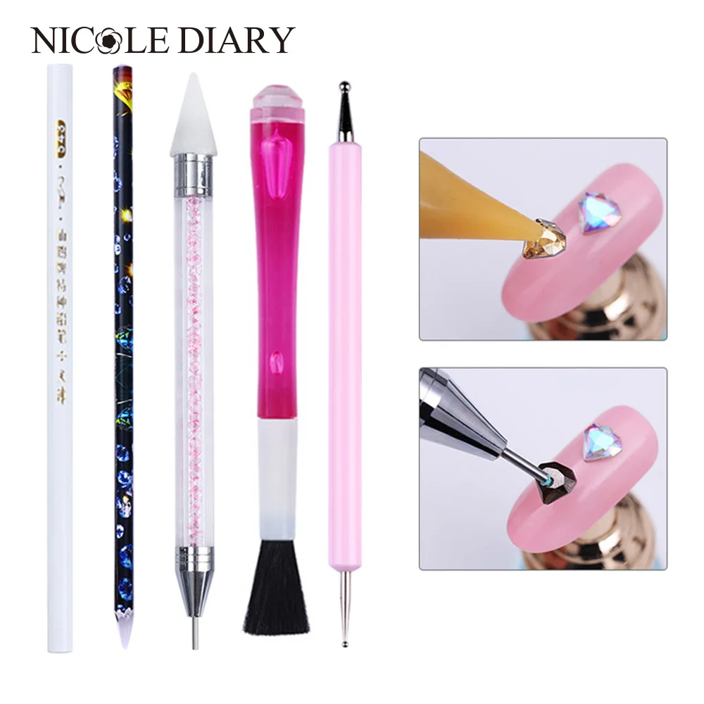 

1 Pc Dual-ended Dotting Pen Picker Marbleizing Stamping Painting Flower Water Marble