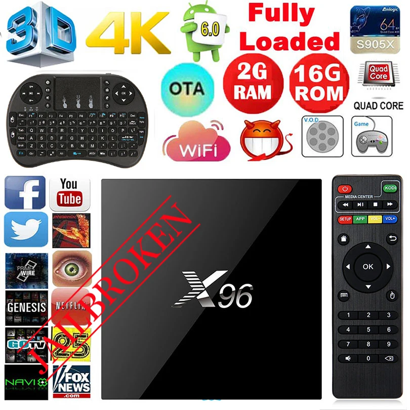 X96 TV Box font b Android b font 6 0 Amlogic S905X Quad Core 2GB 16G