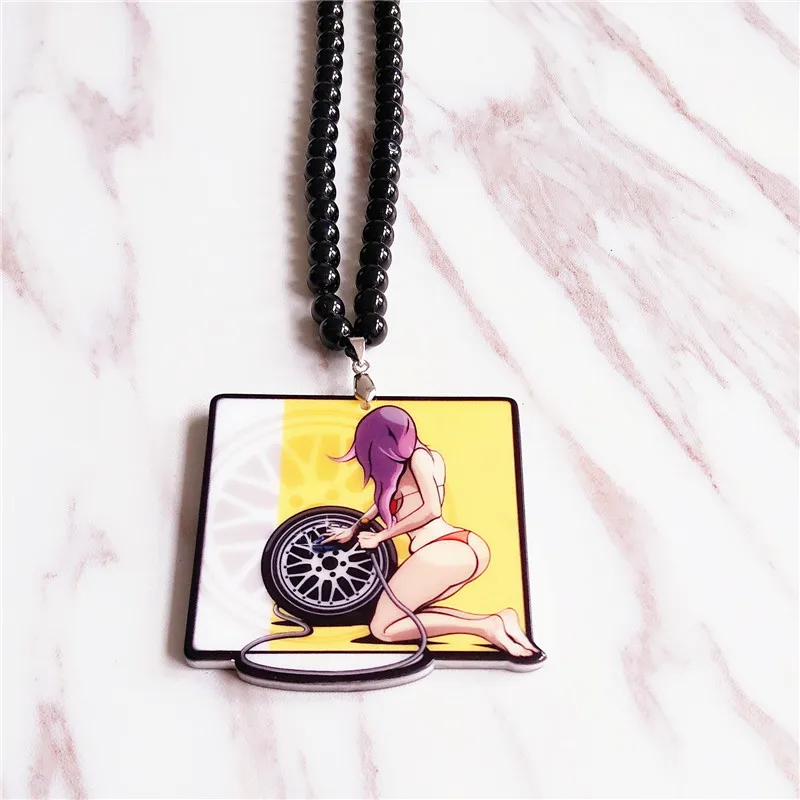 

Premium Car Pendant Acrylic hellaflush Suicide Clown Female A Rearview Mirror Decoration Accessories Gift Car Ornaments