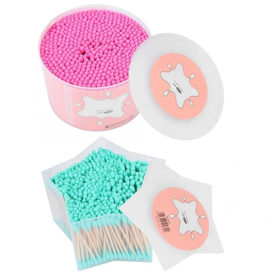 

500pcs Double-end Disposable Makeup Removal Cotton Wool Swabs Sticks for Skin Care Swabs for Makeup