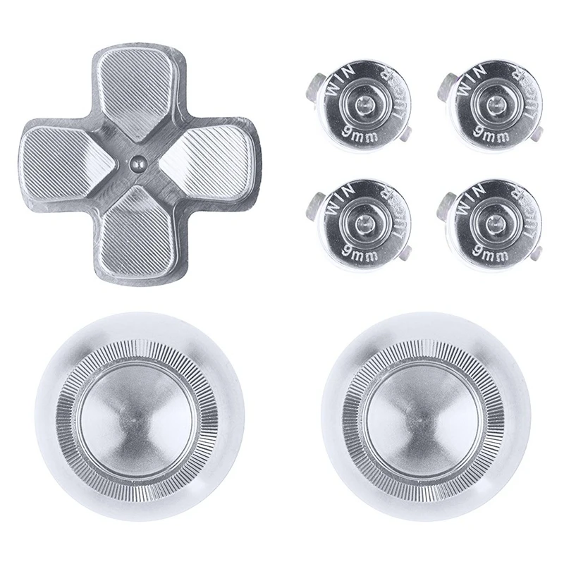 

Metal Thumb Grips For Ps4 Controller Aluminum Replacement Abxy Buttons Thumbsticks Chrome D-Pad For Sony Playstation 4