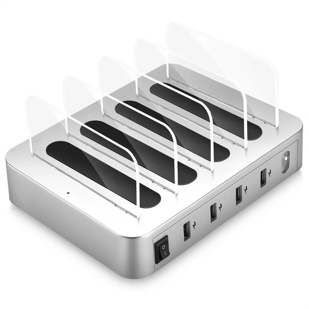4 Multi Port Universal USB Charging Station Stand Holder Desktop Charger for iPhone iPad Samsung Mobile Phone Tablet AU UK Plug image_2