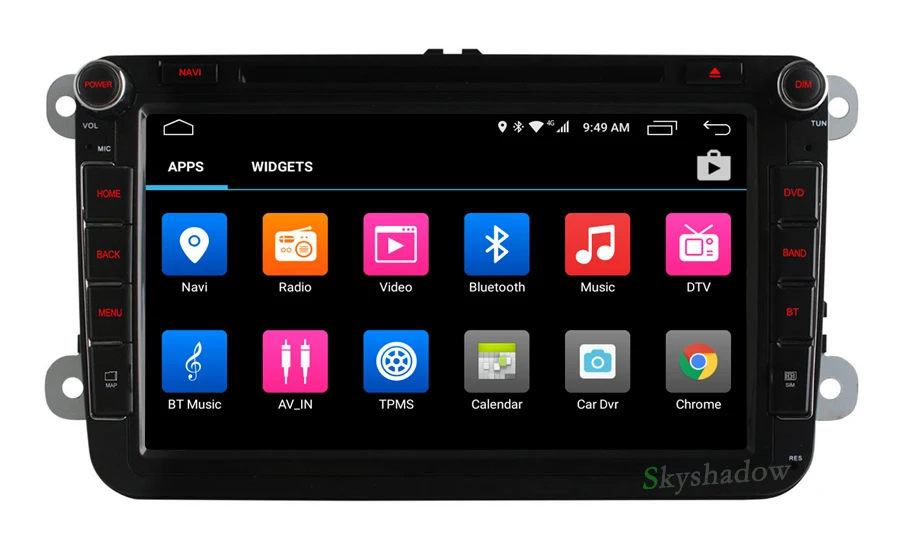 Perfect C500 4G SIM LTE Quad Core 2GB RAM Android 6.0 Car DVD player For VW Skoda Octavia 2 GPS WIFI Bluetooth RDS Radio TPMS DVR Camera 2
