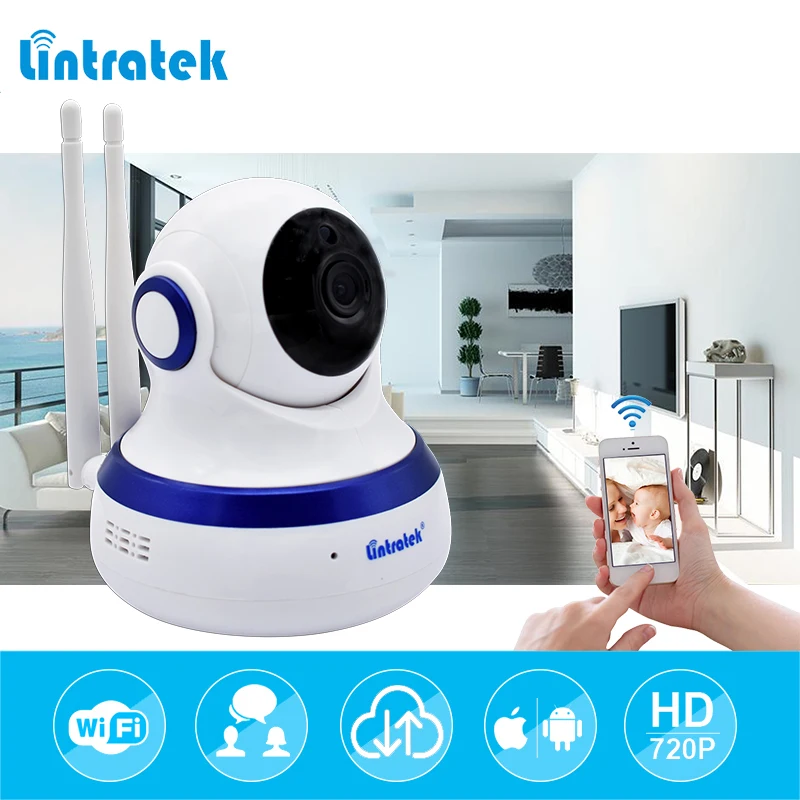 Камера видеонаблюдения Lintratek hd 720P IP Wi Fi МП P2P двойная антенна Радионяня