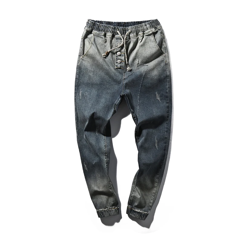 

FAVOCENT 2018 Men's Fashion Denim Harem Pants Feet Pants Big Yards England Tide Of Japanese Male Pants M-5xl Free Shipping