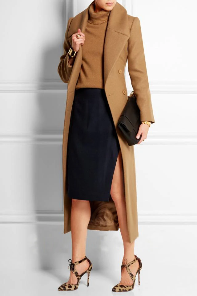 Savabien женские пальто и куртки зима винтажное Элегантное длинное шерстяное пальто с отворотом и поясом офисное повседневное теплое шерстяное пальто куртка