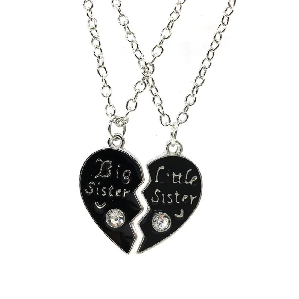 

Drop Shipping Trendy Charming Jewelry Sisters-in-one Two In One Heart-shaped Pendant Necklace