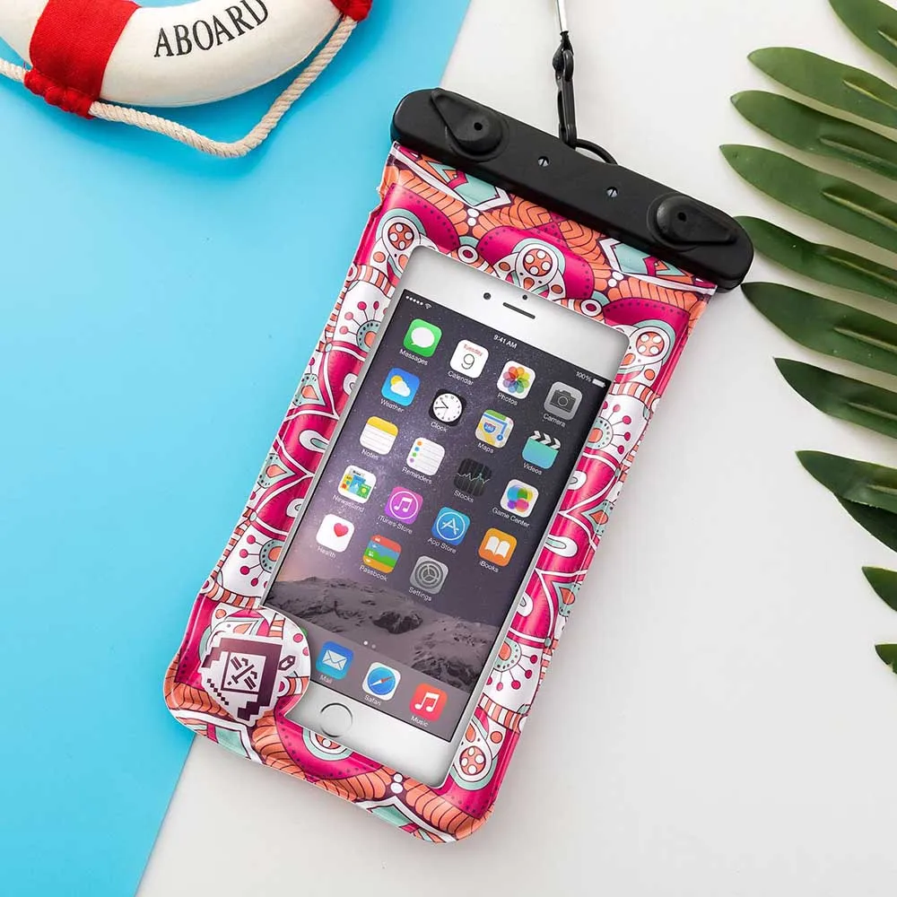

Bohemian Waterproof 5.2 and 6.0 Inches Mobile Phone Bag Universal Dry Bag for Kayaking Beach Rafting Boating Camping and Fishing