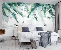 Тропический банановый лист вид настенная Фреска фото настенная бумага для гостиной 3D печатная настенная бумага контактная бумага фрески
