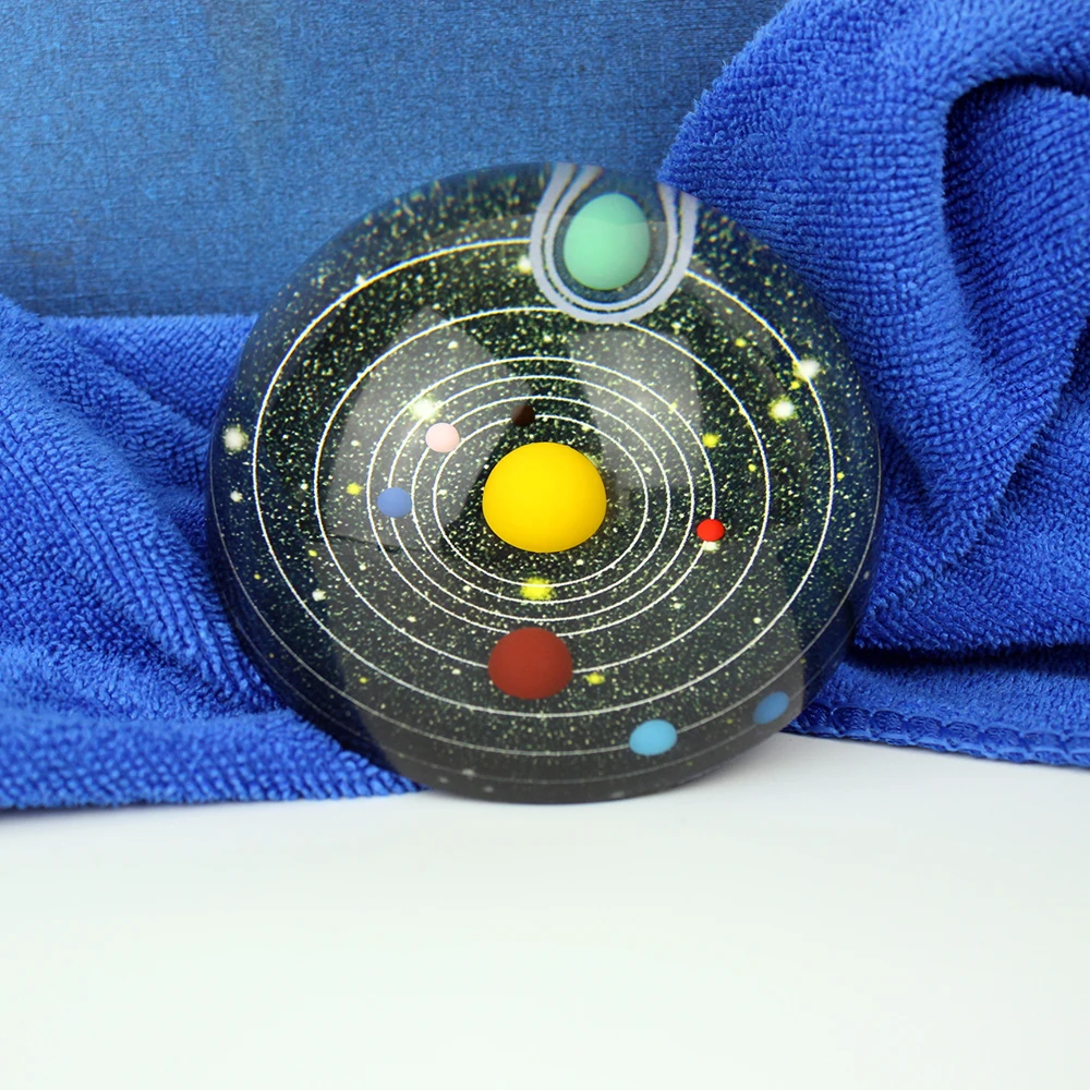 Galaxy 8 Planets Solar System Planet Crystal Half Ball Paperweight Decor Astronomical Educational Gift