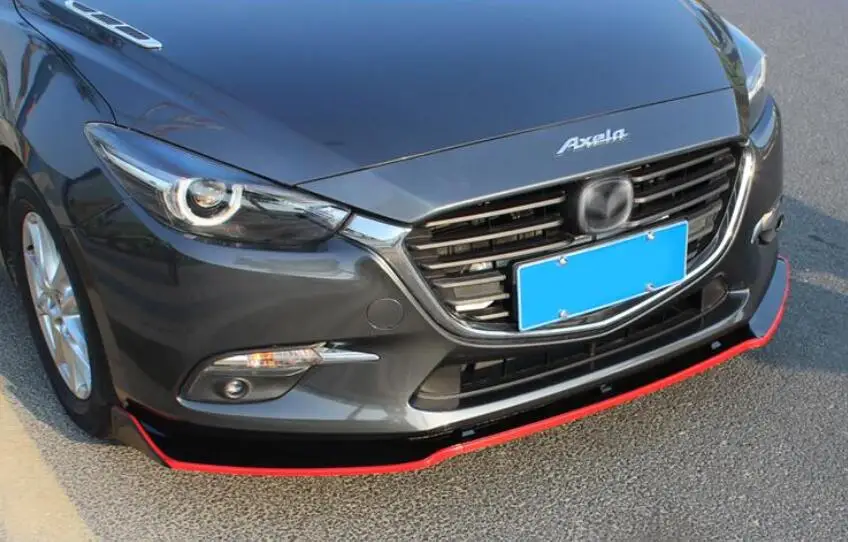 

ABS Car Front Bumper Lip Spoiler Diffuser Cover Fit For MAZDA 3 M3 Axela Sedan 2014 2015 2016 2017 2018 BY EMS