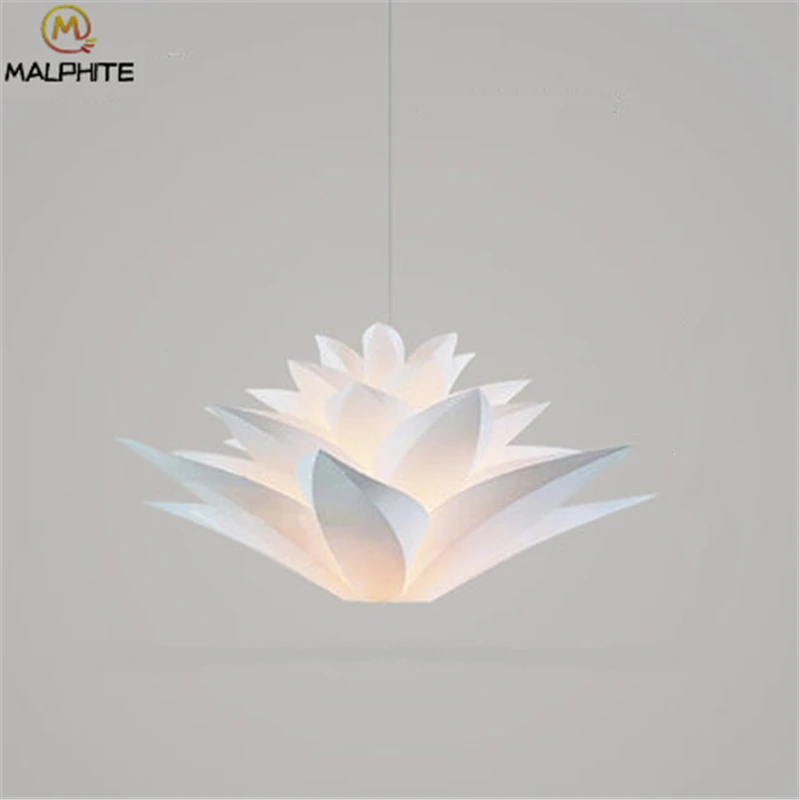 

Led Lotus chandelier lights Nordic modern PVC white Lotus chandelier lamps simple dining room lily decorative lighting fixtures