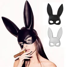 Банни длинные уши Связывание маска для Хэллоуина Маскарад партии косплей костюм реквизит Девушка Марка Сексуальная Кролик уши маска