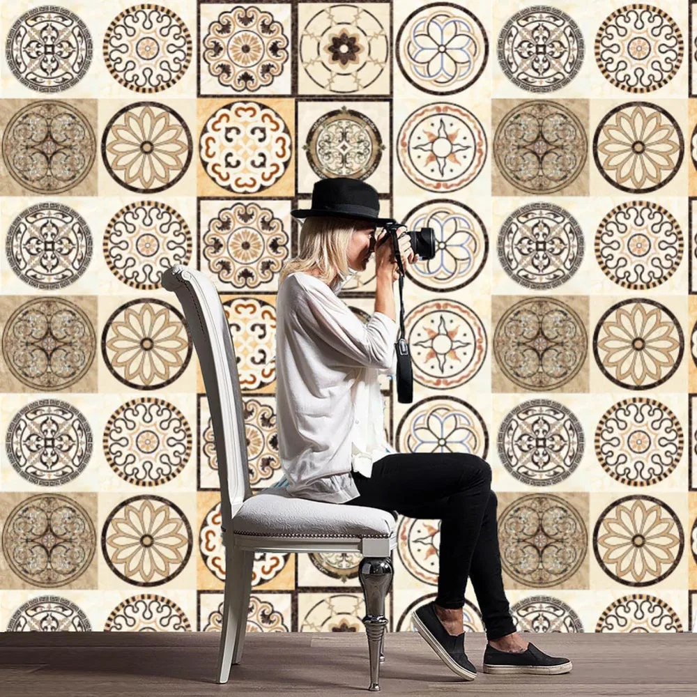 20pcs Waterproof Wall sticker Retro Tiles Stickers Bathroom Bathroom