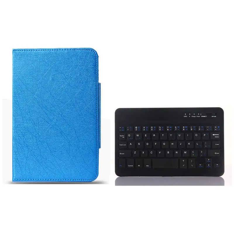 Беспроводной чехол с клавиатурой Bluetooth для Vodafone Tab prime 6 9,6 дюймов, планшет, клавиатура, раскладка языка, Настройка+ стилус+ кабель OTG - Цвет: Blue