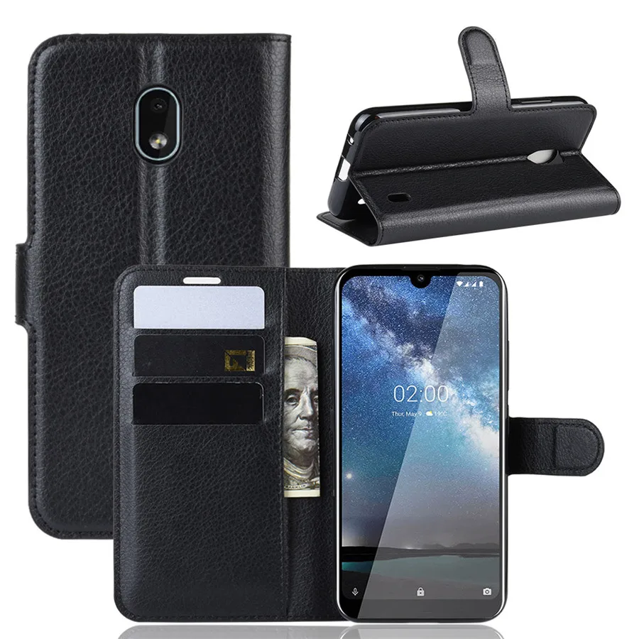 For Nokia 2.2 Case Flip Leather Wallet Case Card Holder Phone Coque Black for Nokia 2.2 TA-1188 TA-1191 TA-1179 Nokia2.2 Cover