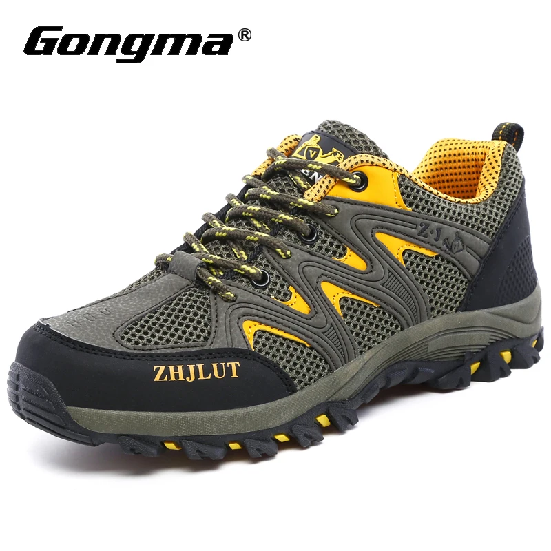 

2019 Breathable Mesh Men Hiking Shoes Outdoor Sneakers for Man Climbing Mountain Couple Models Lace up Trekking Shoes Size 36-44