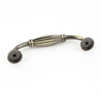 

Hot Sale 96mm Wardrobe Door Drawer Vintage Style Striped Arch Pull Handles 2pcs