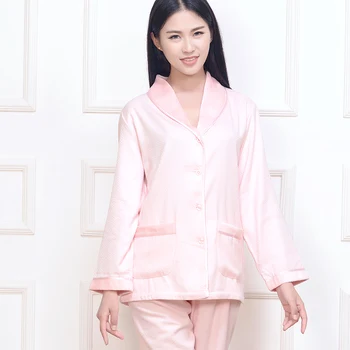 

New Silk Women's Pajamas Thick Long Sleeved Warm Suite Home Service