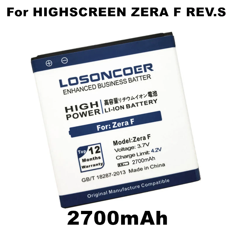 Аккумуляторы для сотового телефона LOSONCOER 2700 мАч Highscreen Zera F Rev.s|Аккумуляторы