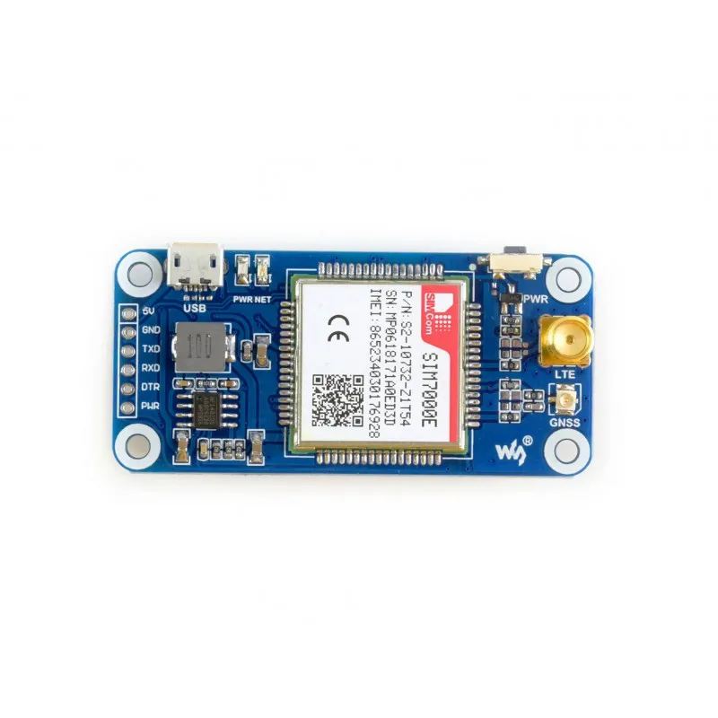 Шапка NB-IoT/eMTC/EDGE/GPRS/GNSS для Raspberry Pi на основе SIM7000E совместима с Raspberry Pi 3 Model B+/Модель B/Zero/W