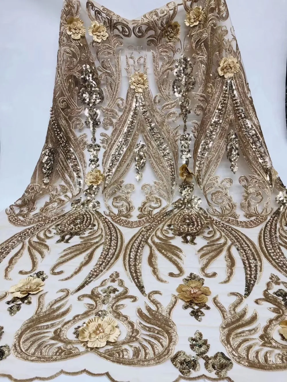

Nigerian French Lace Fabrics 2019 African Tulle Lace Fabric High Quality African Lace Wedding Fabric
