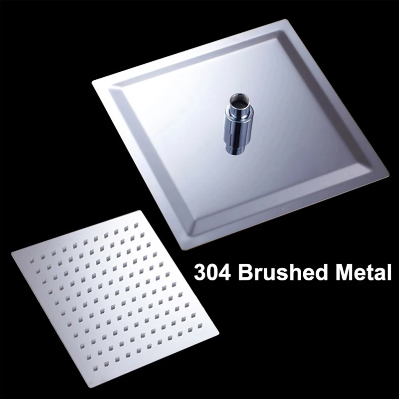 SRJ Bathroom Shower 304 Stainless Steel Supercharged Ultra-Thin Spray Shower Head Bathroom Brushed Shower Tool Accessories 