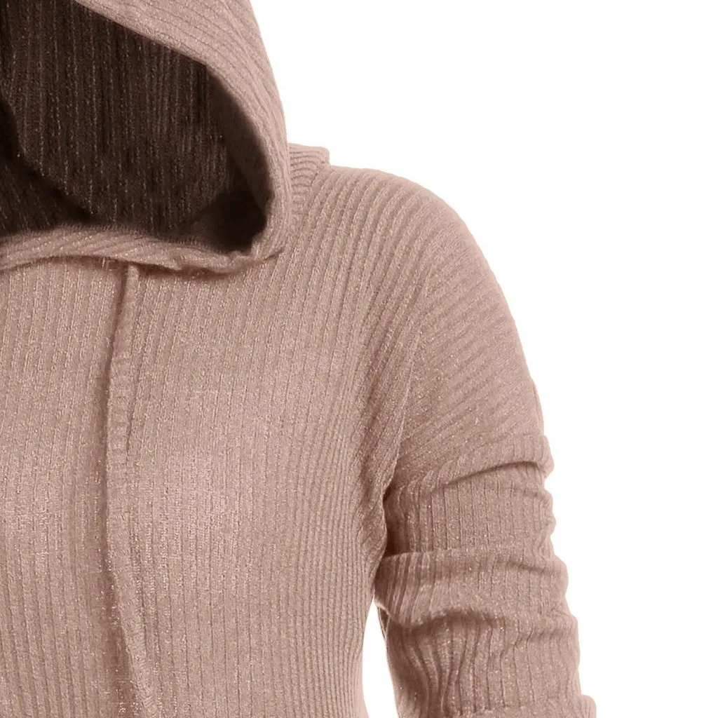 Зимний женский свитер, модная винтажная накидка с капюшоном, Высокий Низкий свитер, блузка, топы, женские длинные рукава, J10