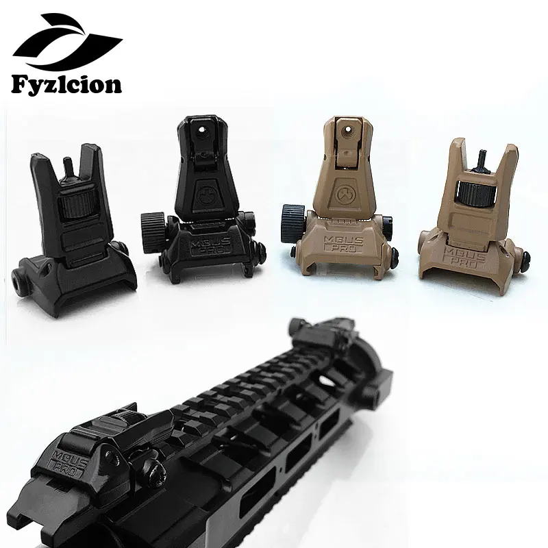 

Hunting Folding Backup Quick Detach Rapid Transition Iron Sight Airsoft MBUS Flip Up Front Rear Iron Sight Set