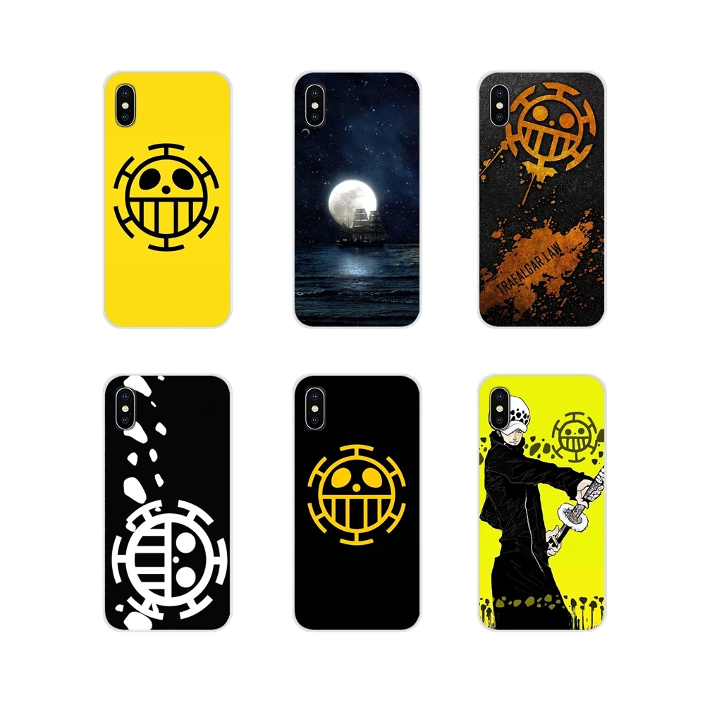 one piece trafalgar law logo Transparent TPU Cover Bag For Apple iPhone X XR XS MAX 4 4S 5 5S 5C SE 6 6S 7 8 Plus ipod touch | Мобильные