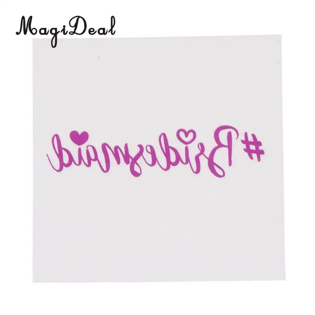 MagiDeal 10Pcs/Lot Purple Team Bride Tribe Temporary Tattoos Wedding Sticker Hens Night Party Decoration Hands Sticker
