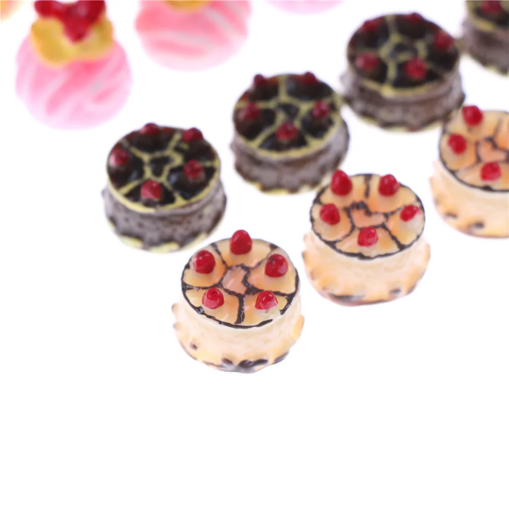 5 шт./лот каваи плоская задняя DIY миниатюрная искусственная еда-муляж 3D клубничный торт Смола Кабошон Декор Ремесло играть Кукольный дом игрушка