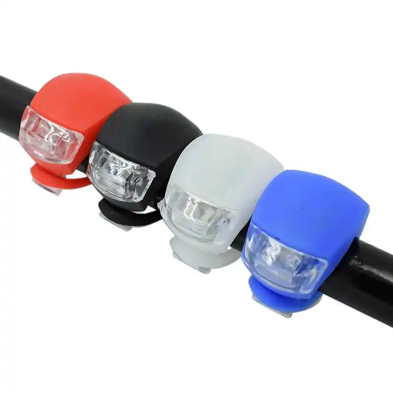 Luz Delantera de la bicicleta del Silicón LED Cabeza Delantera de la Rueda Trasera de la Bici Impermeable Ligera Bicicleta Con Batería Accesorios de Bicicletas Bike La Lámpara