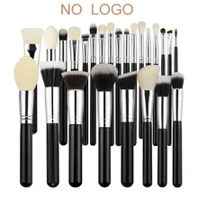 BEILI Noir Professionnel SANS Logo Brosse à Cheveux Chèvre Poudre Fondation Contour Correcteur Yeux Mélange 25 pièces Maquillage Brosse Ensemble