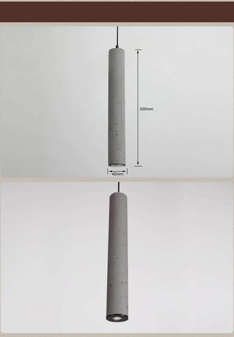 LukLoy Modern Pendant Lights Industrial Lamp Concrete Cement Cylinder Pipe Kitchen Lights Shop Bar Counter Island Lighting (6)