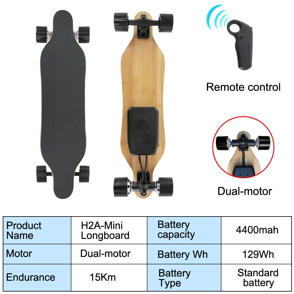 Доул двигатели трамвай четыре колеса Мини Longboard Скейтборд ХОВЕРБОРДА долго Скутер доска samsung Батарея - Цвет: Black