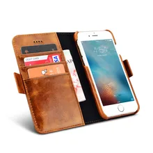 Воск, оформленный в стиле ретро ICARER бизнес премиум натуральная кожа 2 в 1 Магнитная задняя крышка слот для карт iPhone7 винтажный флип чехол для iPhone8