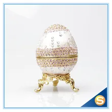 Egg Faberge Decorative Jewelry Box with Czech Crystal Decoration Easter Gifts