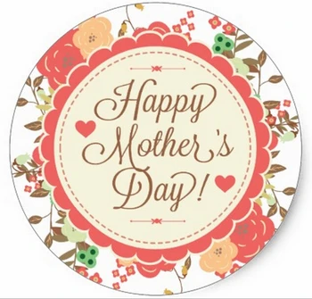 

3.8cm Happy Mother Day Text & Colorful Floral Design Classic Round Sticker