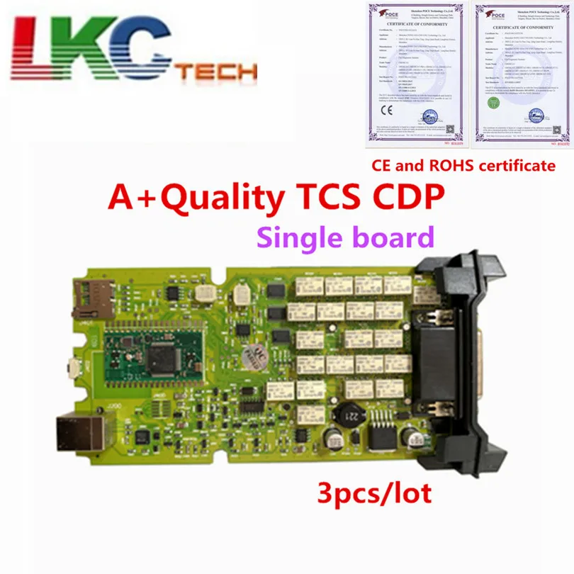 

3pcs/lot Newest version 2016.00 A+Quality TCS CDP Pro New VCI With Bluetooth +Single board green full set tcs sdp